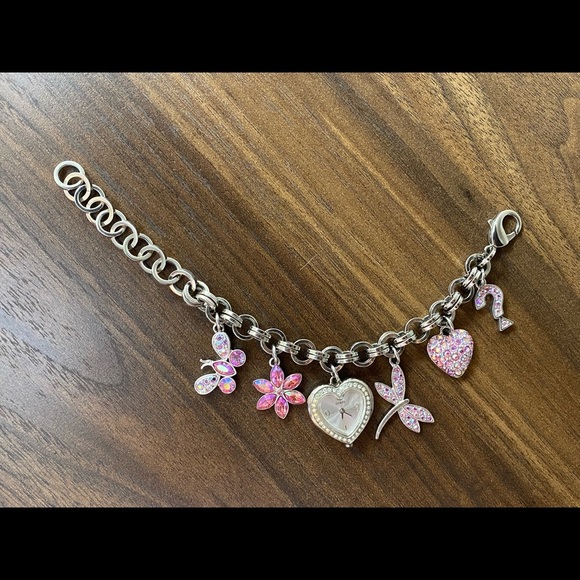 Guess Charms Chainlink Bracelet Charm Watch Pink couture coquette main image 6